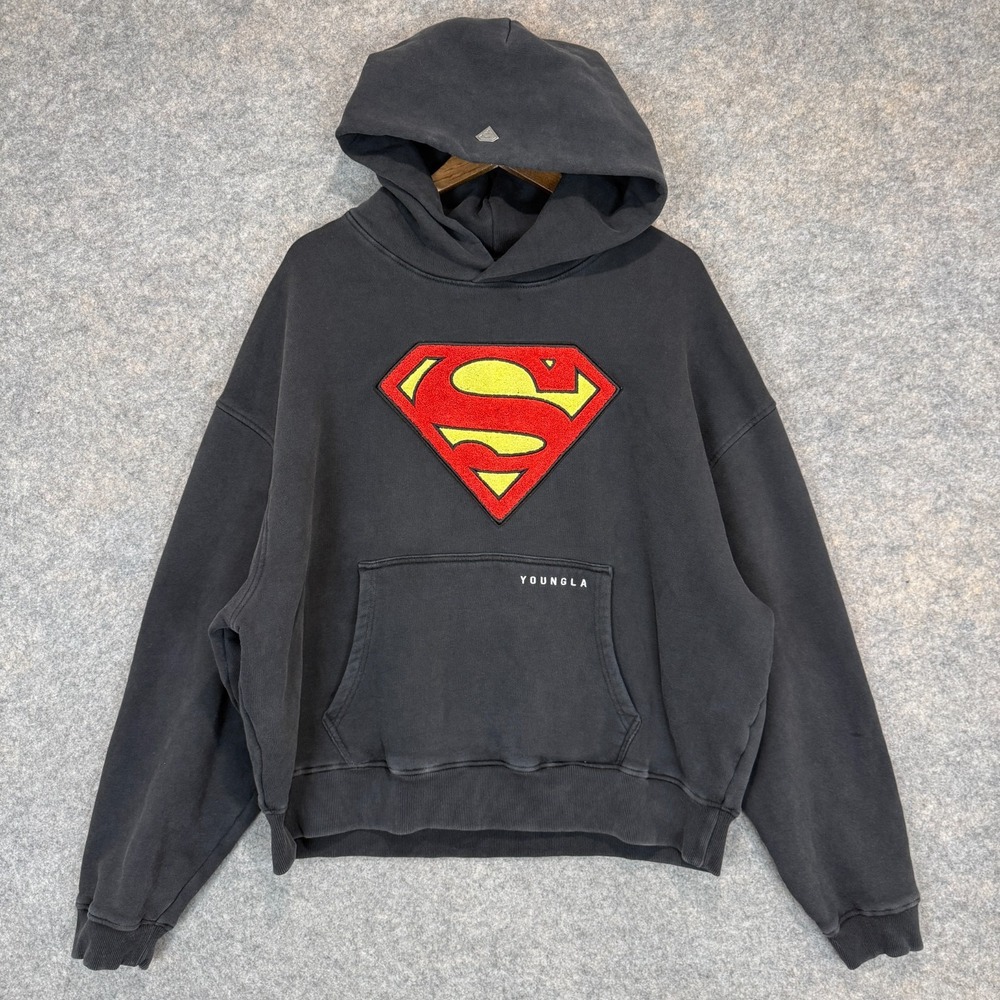YoungLA x Superman Legacy Hoodie Sweatshirt Mens Large Heavyweight Collab Rare